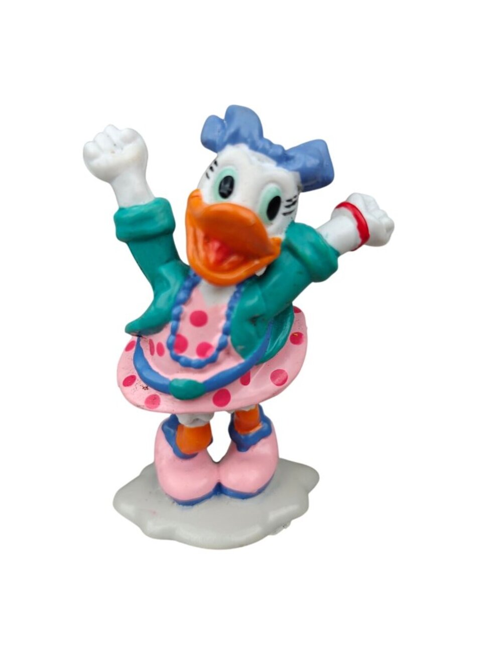 Vintage Plastic Disney Daisy Duck Figurine Applause Multicolor Hong Kong